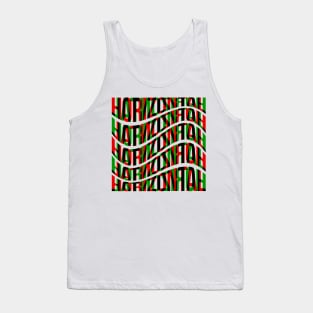 Horizontal Waves Typography (Red Green Black) Tank Top